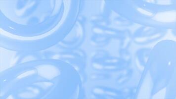 Royal blue color 3d glossy torus slowly moving in space, futuristic 3d abstract geometrical background video