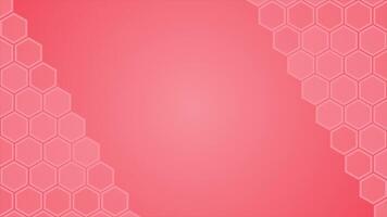 Red color hexagonal shaped tiles futuristic geometrical pattern background video