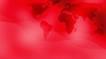 red color futuristic world map geographical background, hi-tech map of planet earth video