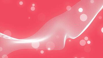 Red color wave of particles futuristic glowing wave with bokeh particles futuristic background video