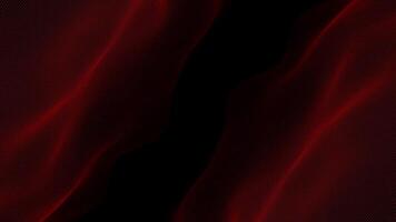 Red color hi-tech particles slowly moving in cyberspace forming loop able wave pattern on black background video
