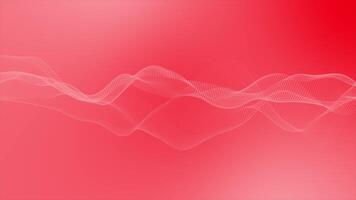 Red color hi-tech particles forming wavy pattern futuristic particles background video