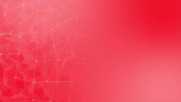 Red color low poly design lines and dots pattern geometrical background video