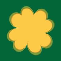 Clover leaf with four petals in Paper cut style. Copy space. St Patrick Day greeting template idea. Ireland Good luck symbol Top view. cards, poster, banner, price, label or web, promo concept vector