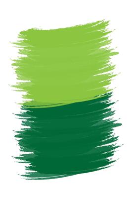 Brush stroke Vertical abstract background in trendy monochrome green. St Patrick Day backdrop idea. Isolated on white. Eps illustration. Cards, posters, banner, label or web, promo wallpaper