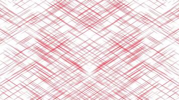 Red color criss cross lines complex pattern abstract design geometrical loop able background video