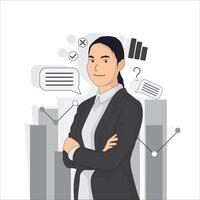llustration of a woman working in a management company vector