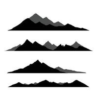 black and white mountain vector