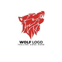 Red wolf abstract logo vector