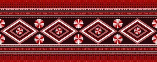 Red Ethnic patterns background embroidery. vector