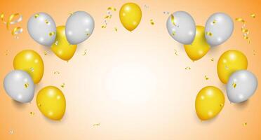Balloons header background. Party card with colorful balloons. Balloon background.. Celebration party banner with Blue color balloons background vector