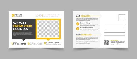 Corporate Business Postcard or EDDM Postcard Template. Simple and Clean Modern Minimal Postcard Template vector