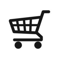 Minimalist Shopping Cart Silhouette Art - Ideal for Web and Print Retail Design Projects and Marketing Campaigns vector
