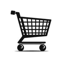 Black Shopping Cart Icon Illustration for Online Store Graphics and E-commerce Projects vector