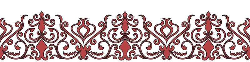 seamless border Red abstract complex lines for frame. Brush vector