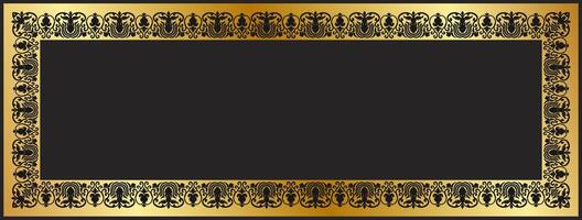 Elegant black gold frame for decorating cards. Gradient gold message frame vector
