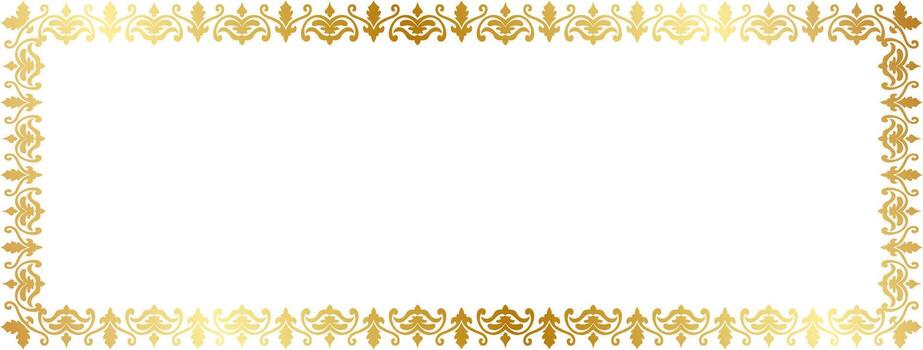Golden abstract border for cards and messages, abstract pattern frame vector