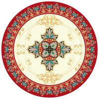 abstract circle Intricate floral circle prints for plates, tiles, ceramics. vector
