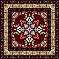Dark red carpet. Abstract pattern for prayer mat. vector