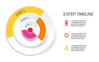 Infographic template 3 Steps processes for Business concept vector