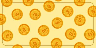 gold background pattern with dollar coin icon. template design for banner, poster, brochure, social media. vector
