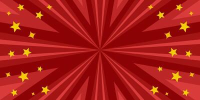 Swirling Red Christmas Background. Sunlight Vortex with Star Icon. Free Copy Space Area Design vector