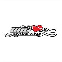 Mid soulmate writing design vector