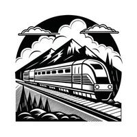 A colorful picture of a train illustration in the background vector