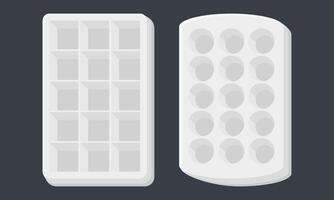 White Ice Cube Tray. Simple Ice Cube Tray. Cool and Fresh. vector