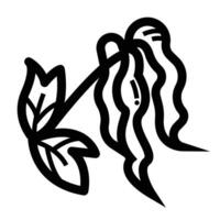Wilted flower icon illustration isolated on square white background. Simple flat outlined cartoon art styled drawing. vector