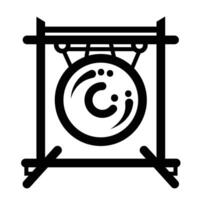 Gong icon illustration isolated on square white background. Simple flat outlined cartoon art styled drawing. vector