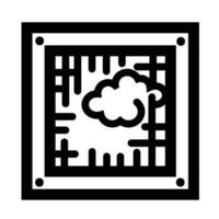 Broken jail window icon illustration isolated on square white background. Simple flat outlined cartoon art styled drawing. vector