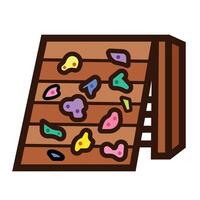 Playground climbing walls toy colorful icon illustration isolated on square white background. Simple flat outlined cartoon art styled drawing. vector