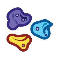 Climbing wall stone footing colorful icon illustration isolated on square white background. Simple flat outlined cartoon art styled drawing. vector