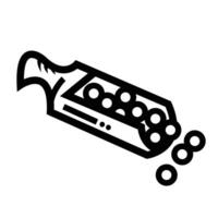 Spice spoon or scooper icon illustration isolated on square white background. Simple flat outlined cartoon art styled drawing. vector