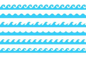 collection of sea wave patterns vector