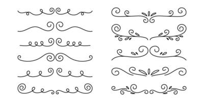 collection of border lines with editable strokes vector
