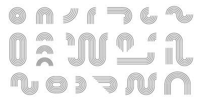 collection of boho arch shapes with editable strokes vector