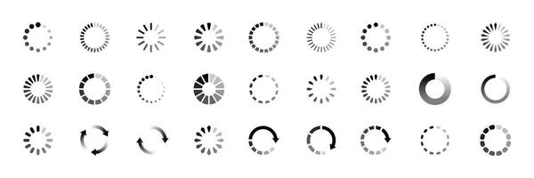collection of loading and buffering symbols for websites vector