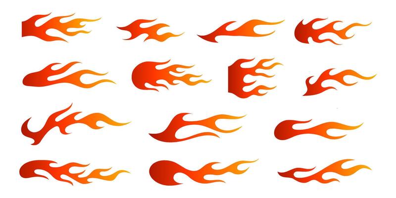 collection of flaming racing flames