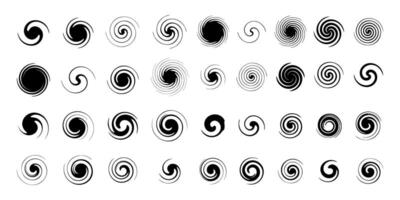 set of abstract spiral shape element vector