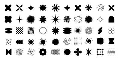 collection of brutalist geometric shapes vector