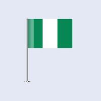 Isolated Nigeria Table Flag on Pole, Nigerian Flag Design for Print and Web vector