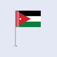 Isolated Jordan Table Flag on Pole, Jordanian Flag Design for Print and Web vector