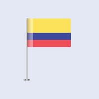 Isolated Colombia Table Flag on Pole, Colombian Flag Design for Print and Web vector