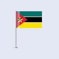 Isolated Mozambique Table Flag on Pole, Mozambican Flag Design for Print and Web vector