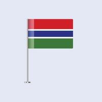 Isolated Gambia Table Flag on Pole, Gambian Flag Design for Print and Web vector