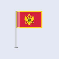 Isolated Montenegro Table Flag on Pole, Montenegrin Flag Design for Print and Web vector