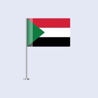 Isolated Sudan Table Flag on Pole, Sudanese Flag Design for Print and Web vector