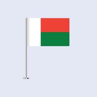 Isolated Madagascar Table Flag on Pole, Madagascan Flag Design for Print and Web vector